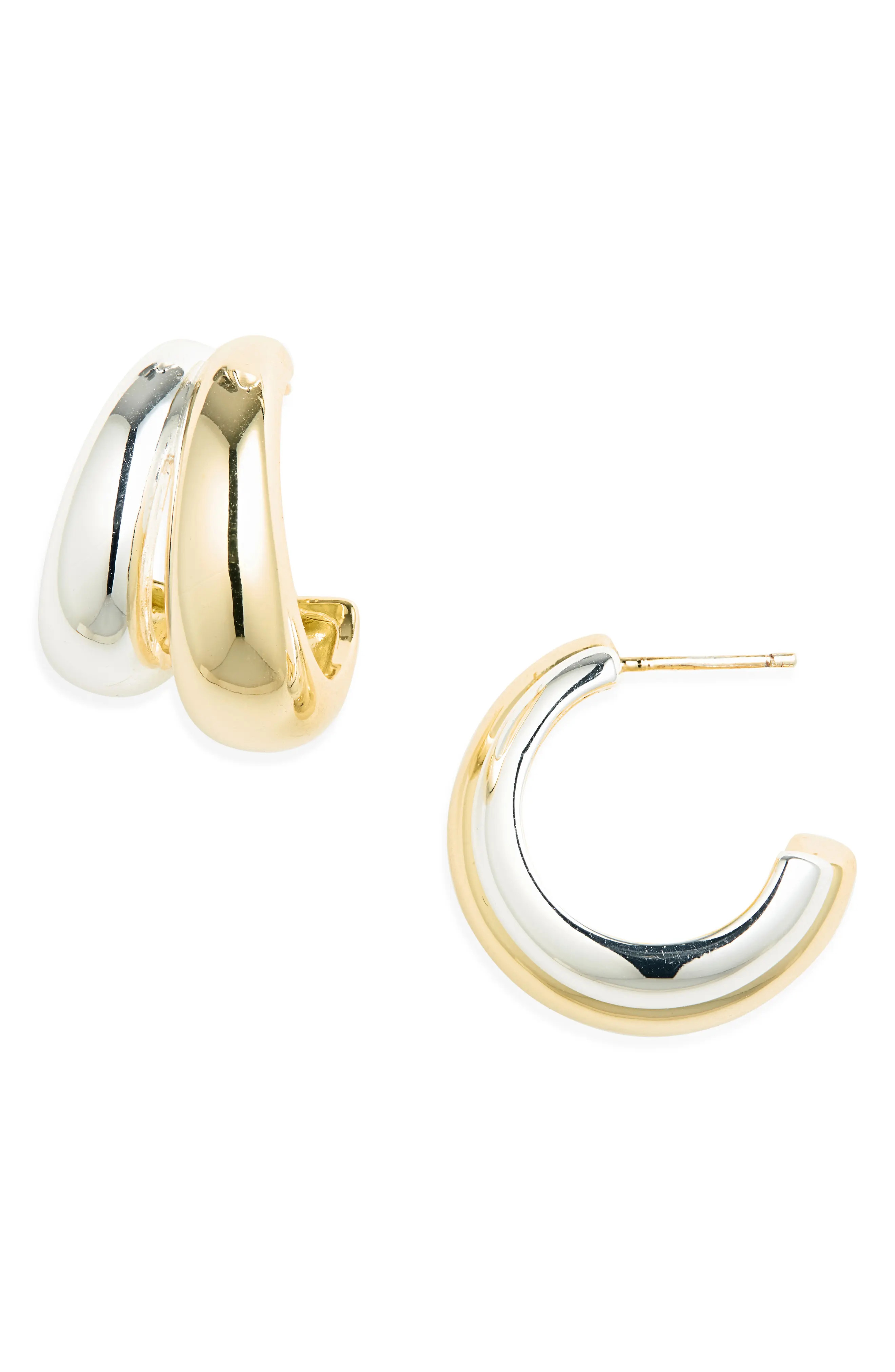 Two-Tone Double Hoop Earrings (Women) | Nordstrom | Nordstrom