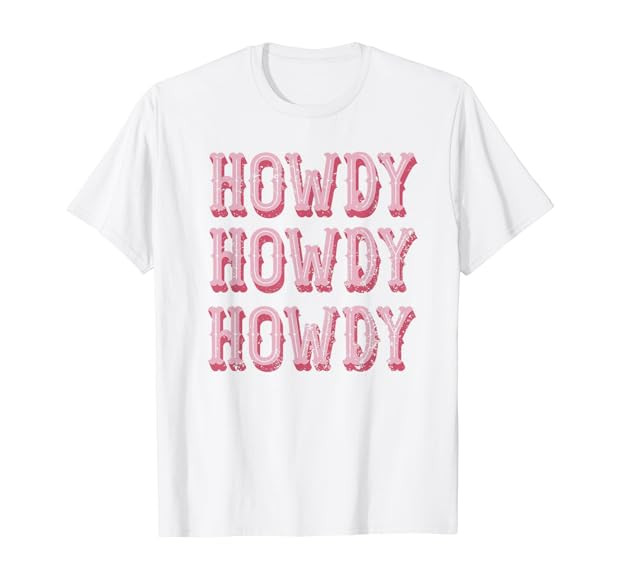 Vintage White Howdy Rodeo Western Country Southern Cowgirl T-Shirt | Amazon (US)
