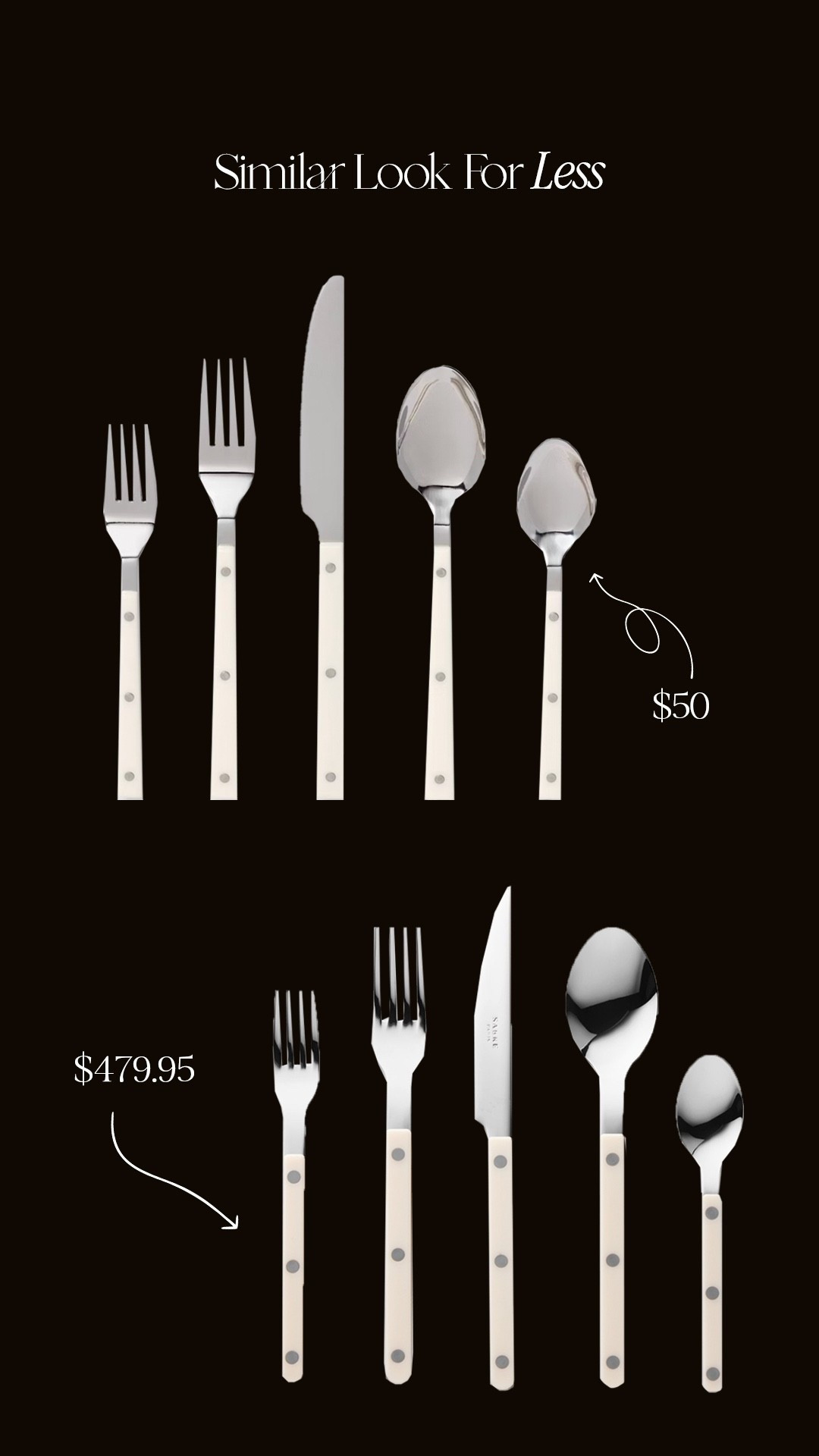 Similar 20-Piece Handled Flatware set look for less 🛒