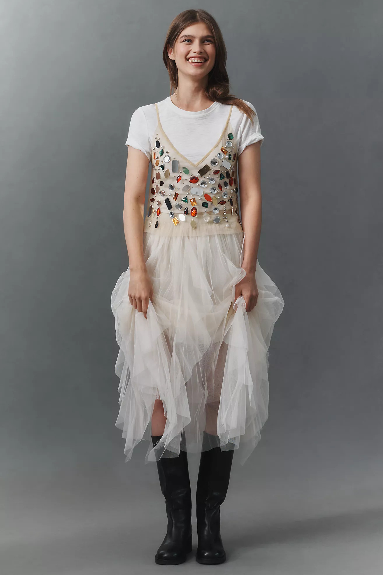 By Anthropologie Jewel-Embellished Sheer Cami | Anthropologie (US)