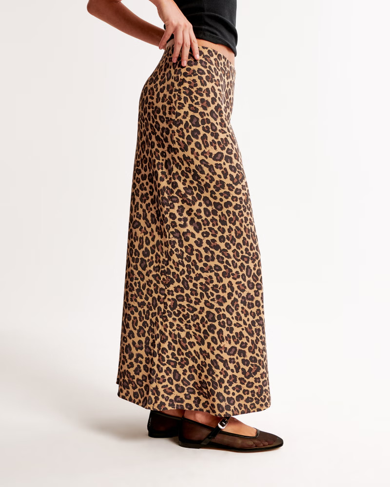 Mid Rise Pattern Maxi Skirt | Abercrombie & Fitch (US)