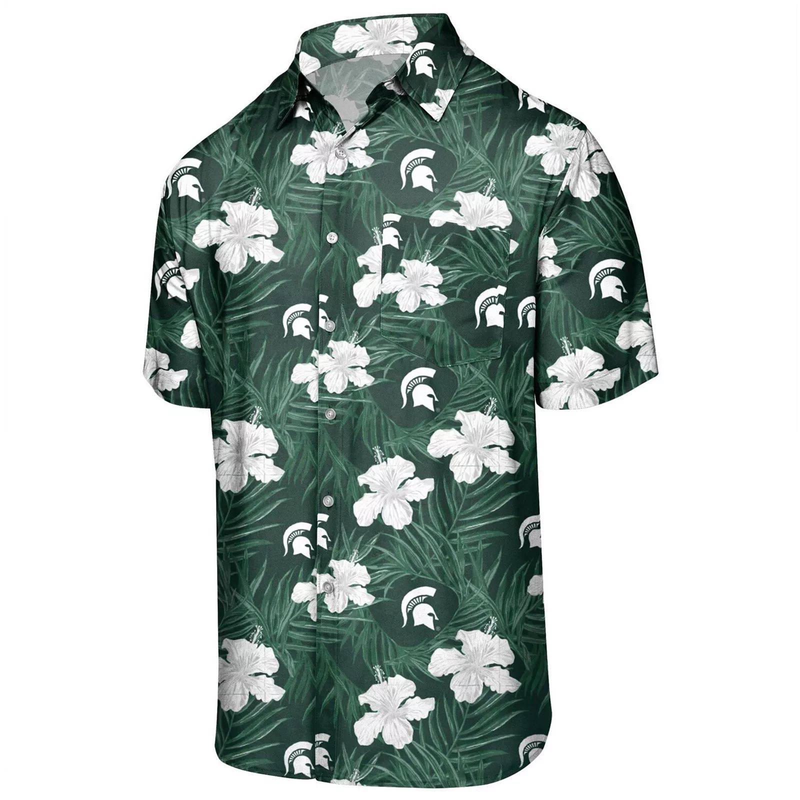 Men's Green Michigan State Spartans Floral Button-Up Shirt, Size: 3XL | Kohl's