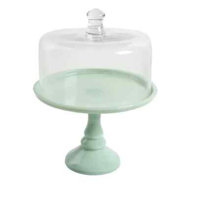 NEW Pioneer Woman JADEITE CAKE STAND & Glass DOME 10" Holiday Green Discontinued | eBay US