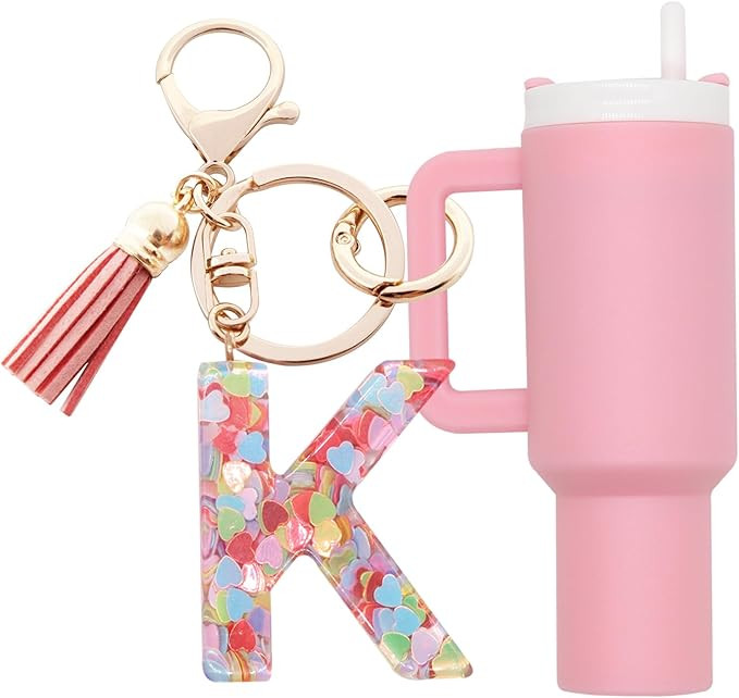 Mini Tumbler Keychain Chapstick Holder,Cute Stanley Cup Charms For Backpack Initial Letter Keycha... | Amazon (US)