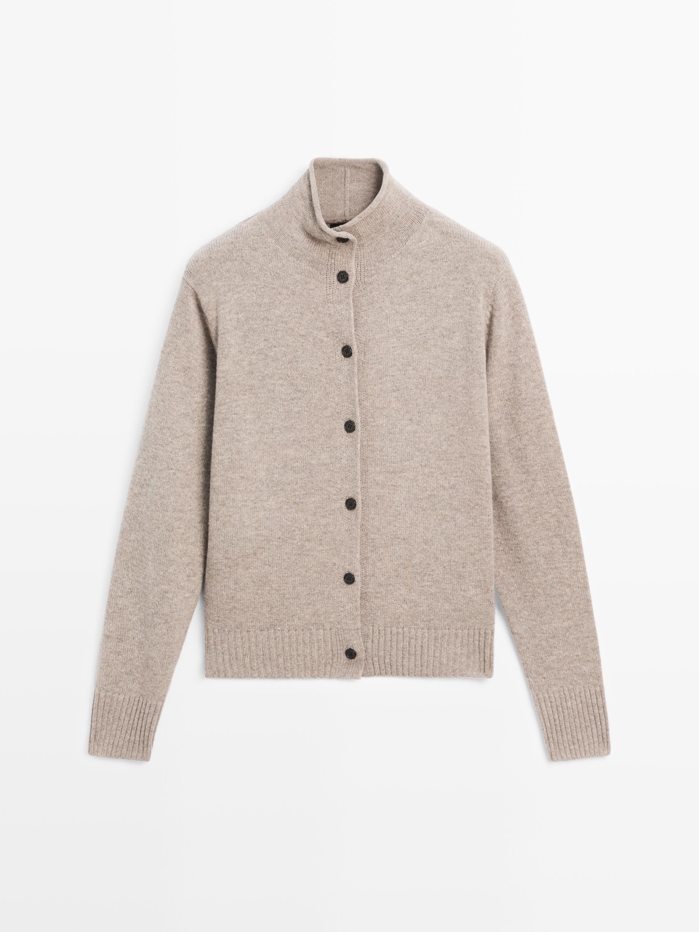 Strickcardigan aus Wolle mit Stehkragen | Massimo Dutti DE