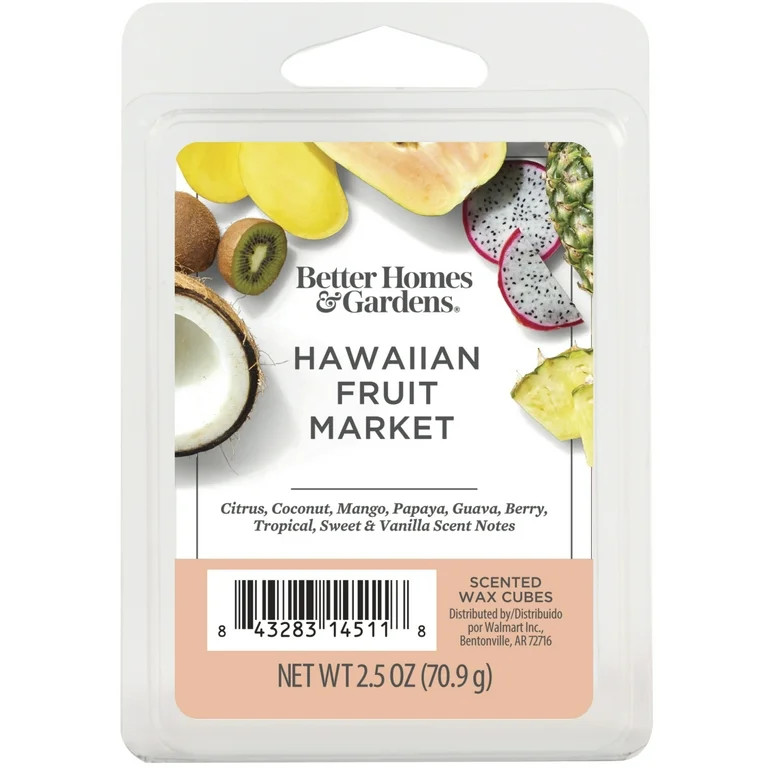 Hawaiian Fruit Market Scented Wax Melts, Better Homes & Gardens, 2.5 oz (1-Pack) - Walmart.com | Walmart (US)