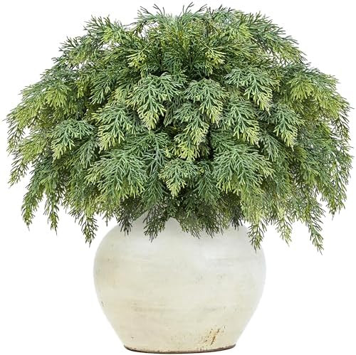 Christmas Real Touch Cedar Stems - Realistic Artificial Faux Greenery Pine Branches for Vases Fil... | Amazon (US)