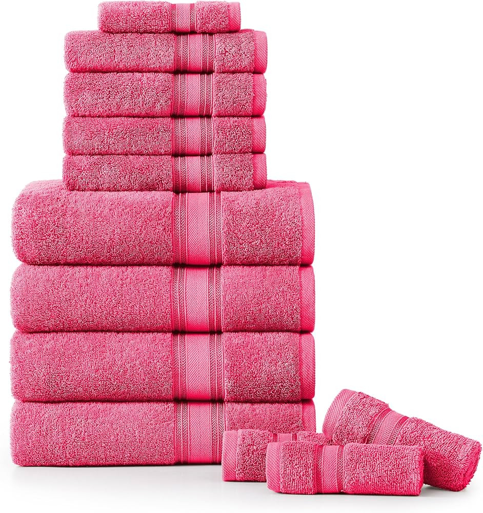 Luxury Bath Towels Set - 12 Piece Set, 100% CottonBathroom Towels, Zero Twist, Shower Towels, Ext... | Amazon (CA)
