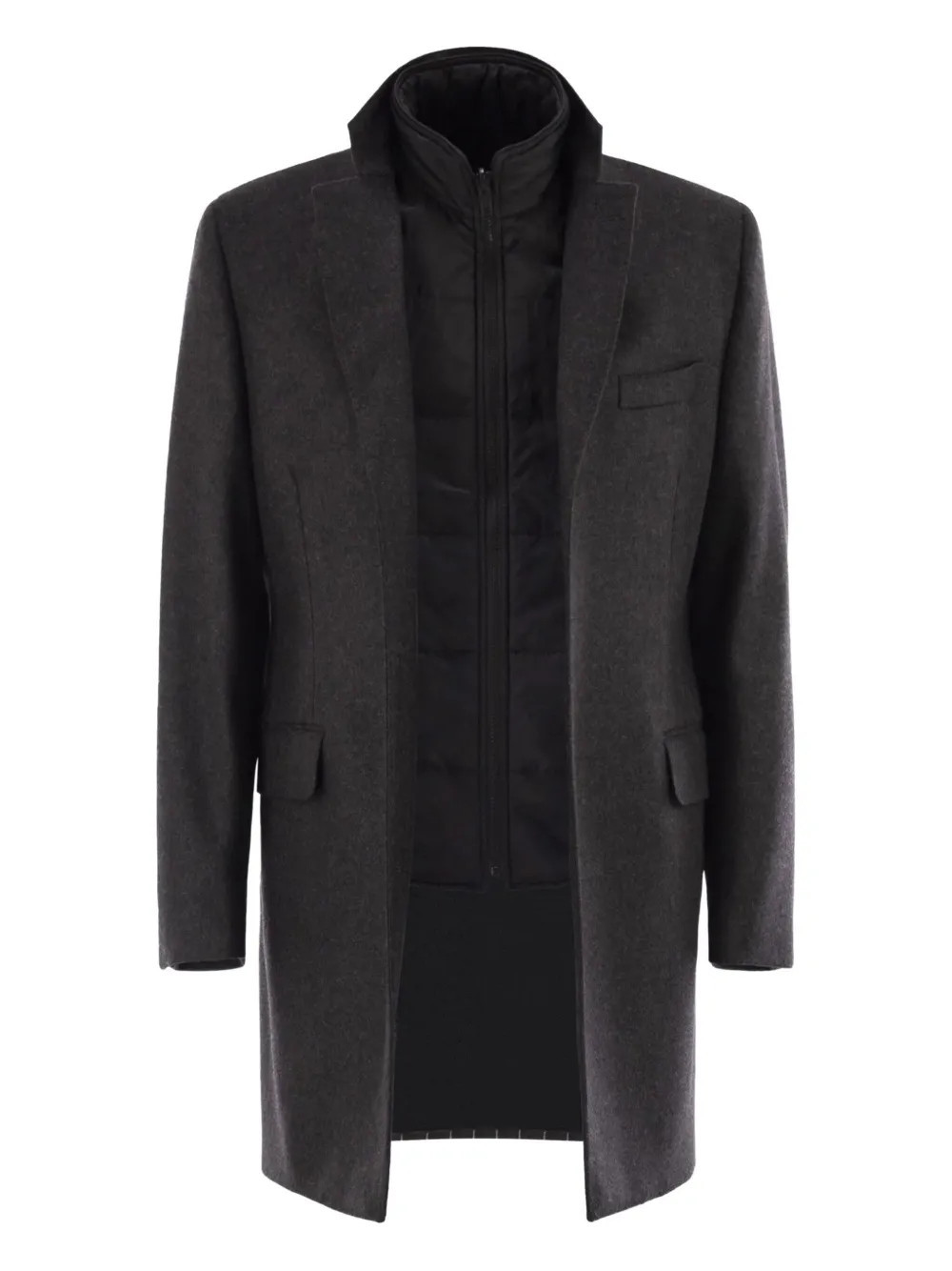 Fay layered coat - Grey | Farfetch Global