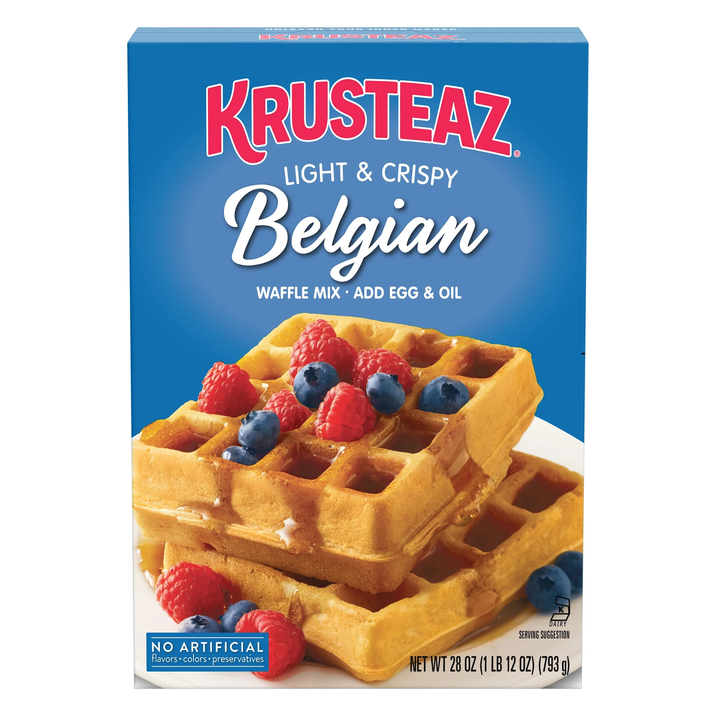 Krusteaz Light and Crispy Belgian Waffle Mix, Krusteaz Waffle Mix, 28 oz Box | Walmart (US)