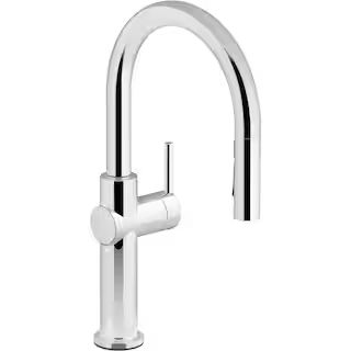 KOHLER Crue Single-Handle Pull-Down Sprayer Kitchen Faucet in Polished Chrome K-22972-CP | The Home Depot