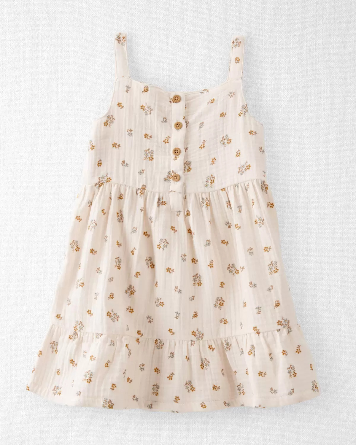 Sweet Cream Toddler Organic Cotton Floral Print Gauze Dress | carters.com | Carter's
