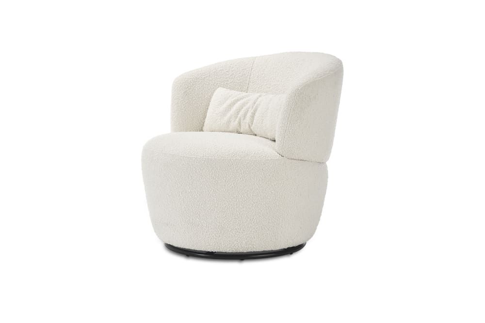 Amber Bouclé Swivel Chair, SnowSitewide Sale | Castlery US