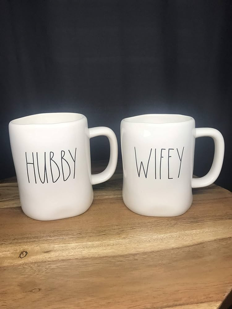 RAe Dunn by Magenta HUBBY and WIFEY Large Letters Coffee Mug Set | Amazon (US)