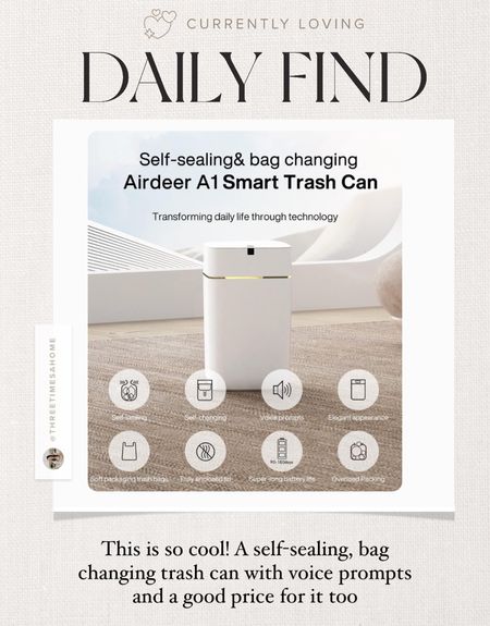 Such a cool trash can! Voice prompts and self-changes bags. And it looks sleek too!

#LTKhome