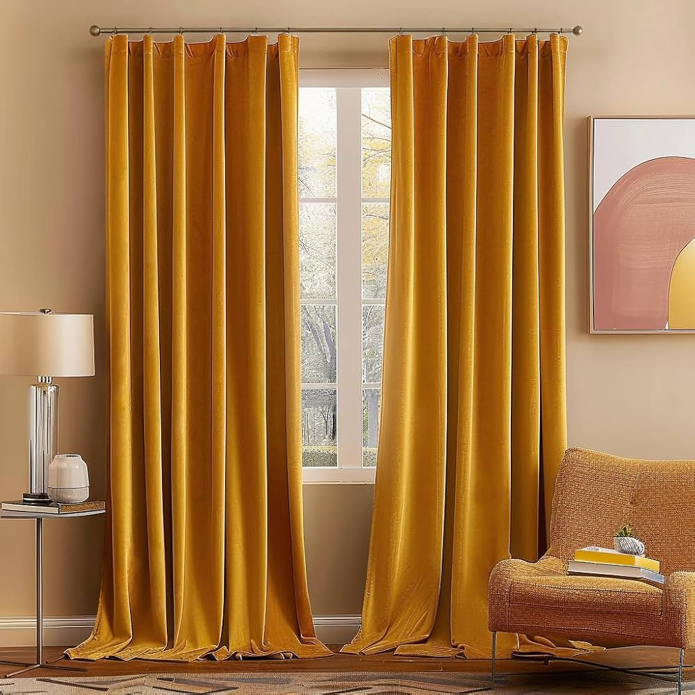 MIULEE Velvet Curtains 84 inches 2 Panels - Luxury Blackout Curtains for Bedroom Living Room Ther... | Amazon (US)