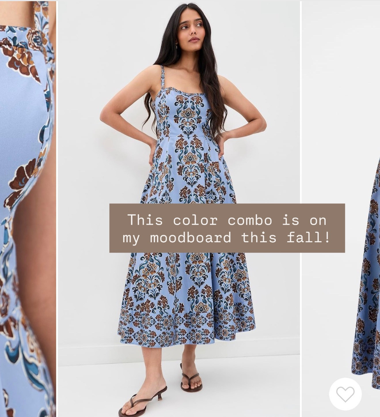The browns and blues together 😍 Loving this color combo for fall! This dress is so pretty, and something you can dress up or down!

Loverly Grey, Shopbop, early fall looks, transitional pieces, fall dress, midi dress 

 #LTKSeasonal