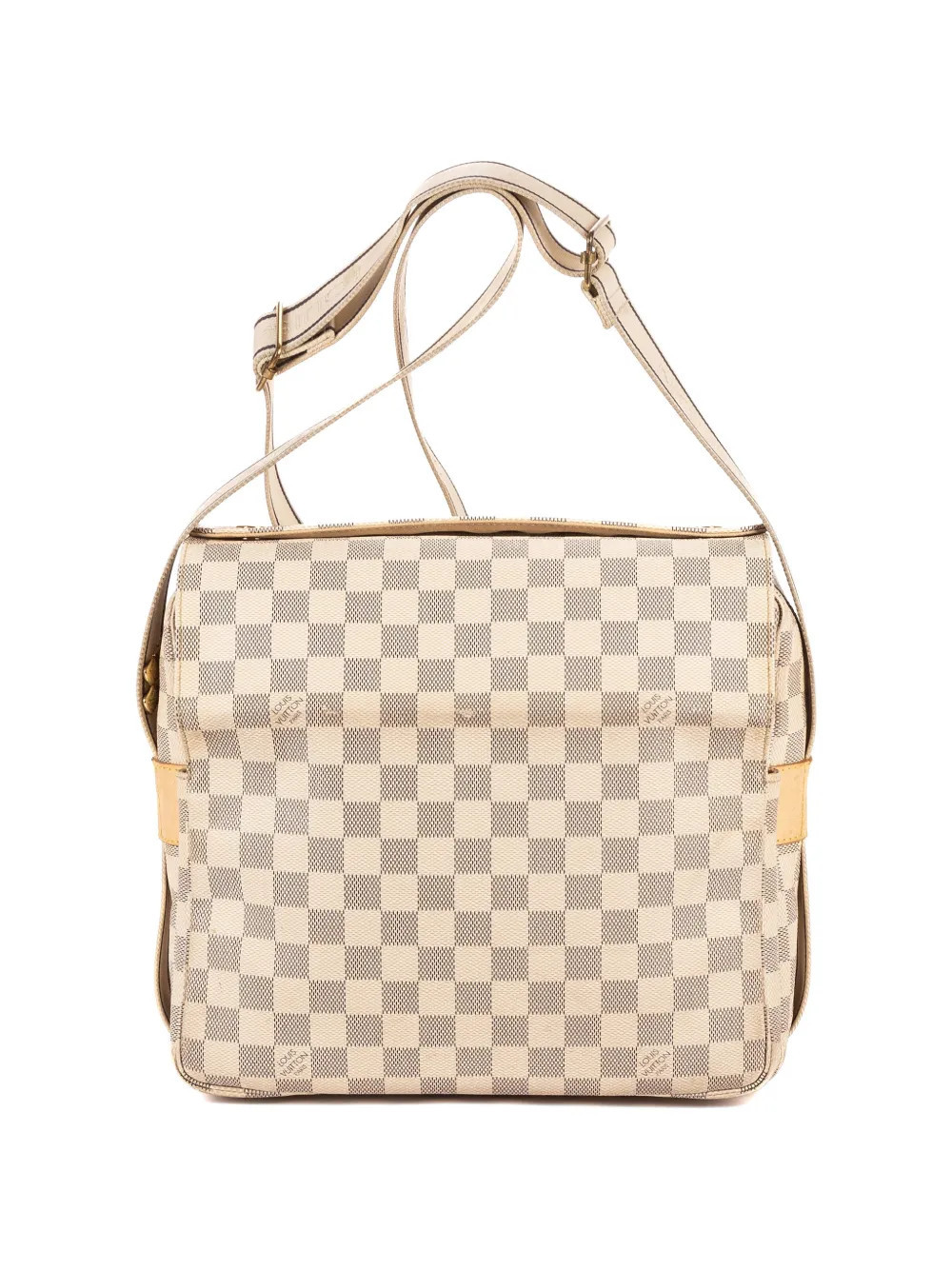 Louis Vuitton Pre-Owned Naviglio check-pattern shoulder bag - White | Farfetch Global