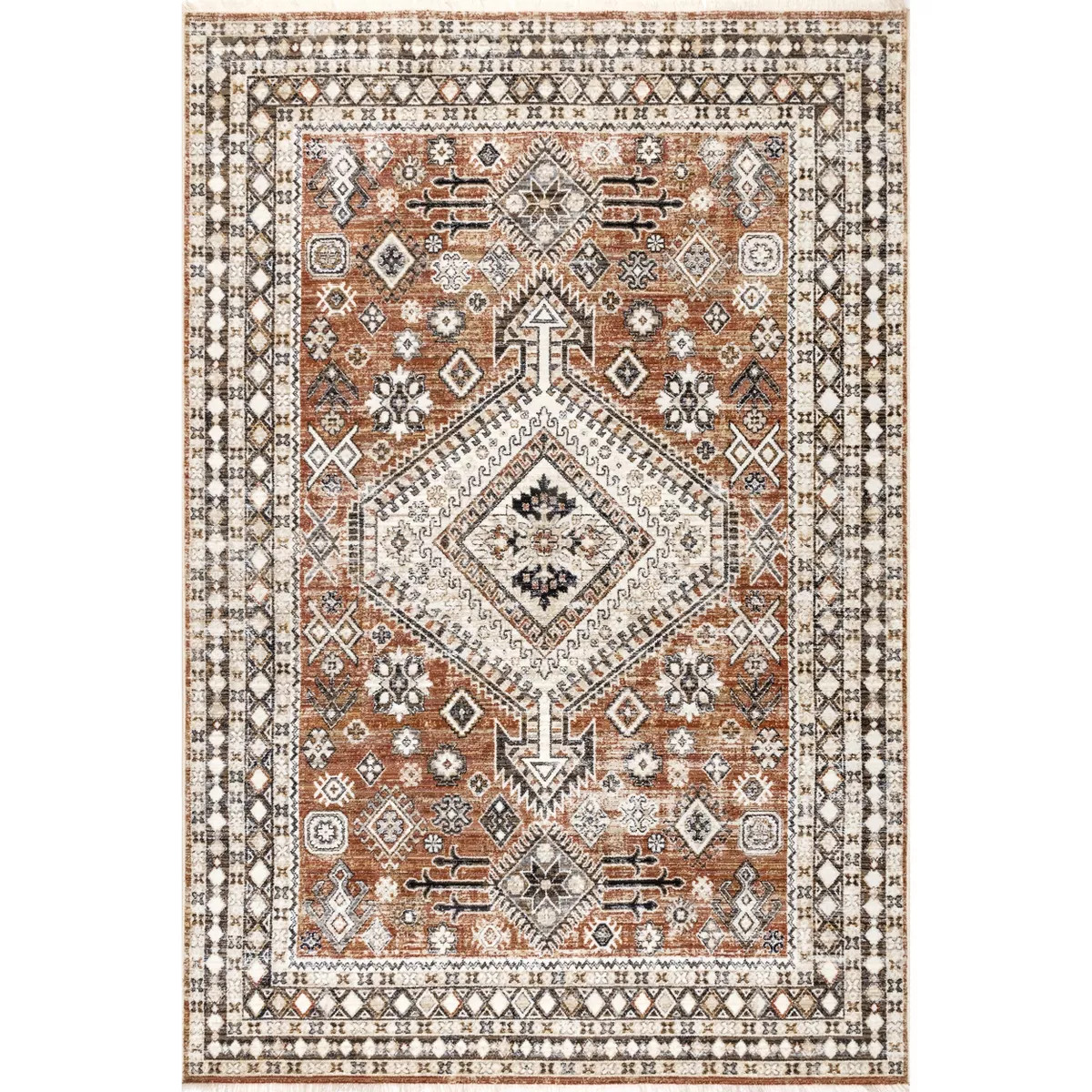 nuLOOM Vanesa Distressed Traditional Medallion Bordered Area Rug | Target