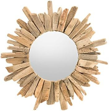 DEMDACO Circular Driftwood Natural Brown 23 x 23 Wood and Glass Wall Mounted Mirror | Amazon (US)
