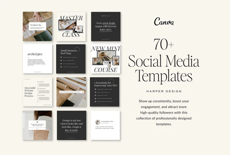 Canva Social Media Templates 70 Editable Canva Template Bundle, Social Media Templates, Instagram... | Etsy (US)