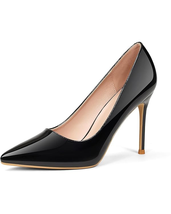 GENSHUO Women's Closed Toe Stiletto High Heels Dress 4 Inch Heeled Pointed Toe Party Homecoming W... | Amazon (US)