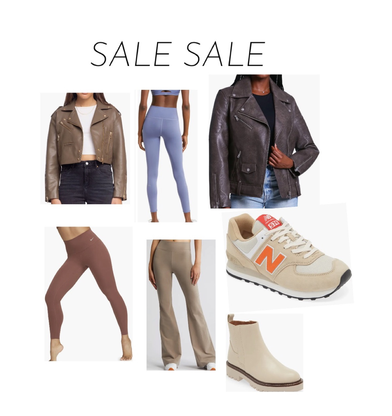 Alo leggings, Nike leggings, sneakers, jackets, moto jacket, flare leggings, boots 

#LTKfindsunder100 #LTKshoecrush #LTKsalealert