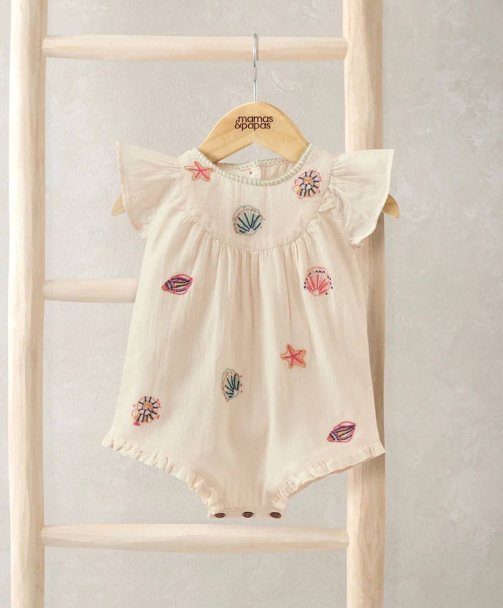 Pink Embroidered Romper | Mamas & Papas