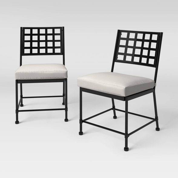 Midway 2pk Metal Cafe Patio Chairs - Black - Threshold™ designed with Studio McGee | Target