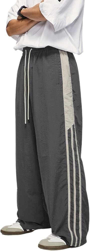 Aelfric Eden Striped Track Pants Men Parachute Pants Women Baggy Sweatpants Y2k Wide Leg Cargo Pa... | Amazon (US)