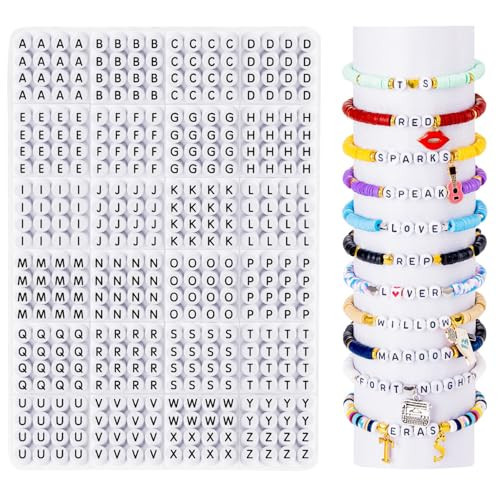 Goldwise Letter Beads for Bracelets, 1000 Pcs, Alphabet Beads for Friendship Bracelets, 7mm A-Z Round Black and White Letter Beads for Jewelry Making, Necklaces, and Key Chains | Amazon (US)
