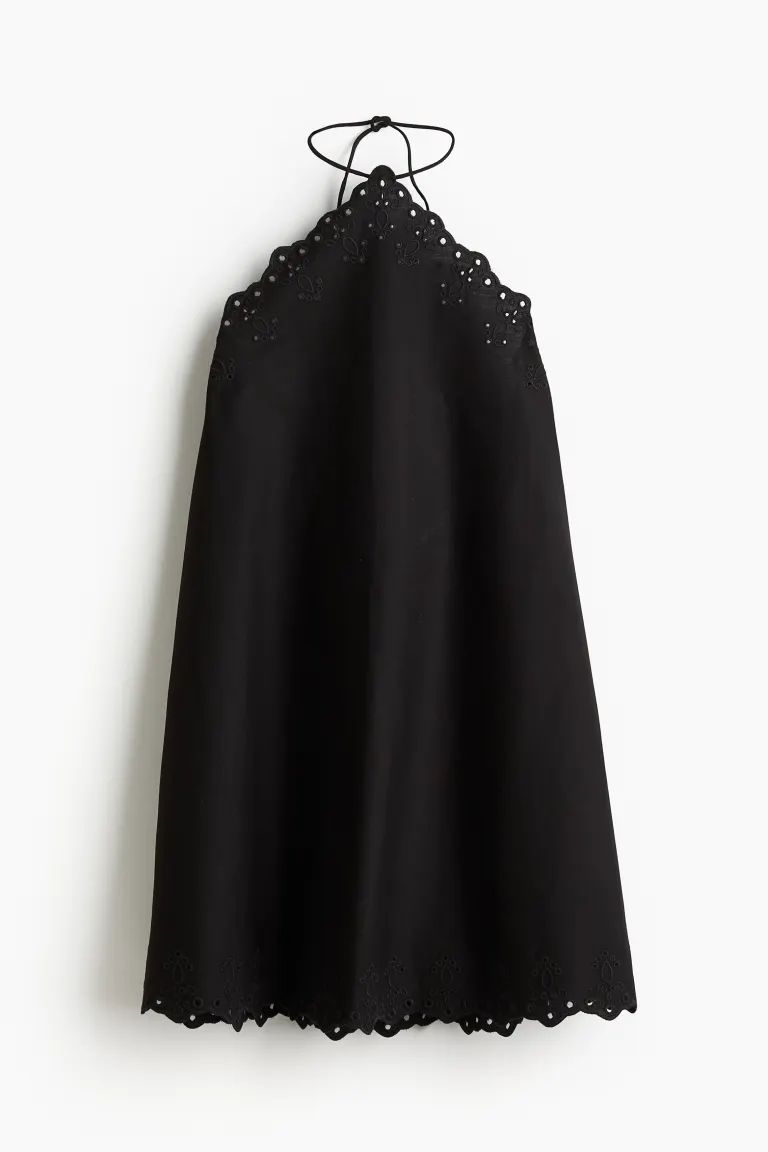 Beach Dress with Eyelet Embroidery - Black - Ladies | H&M US | H&M (US + CA)
