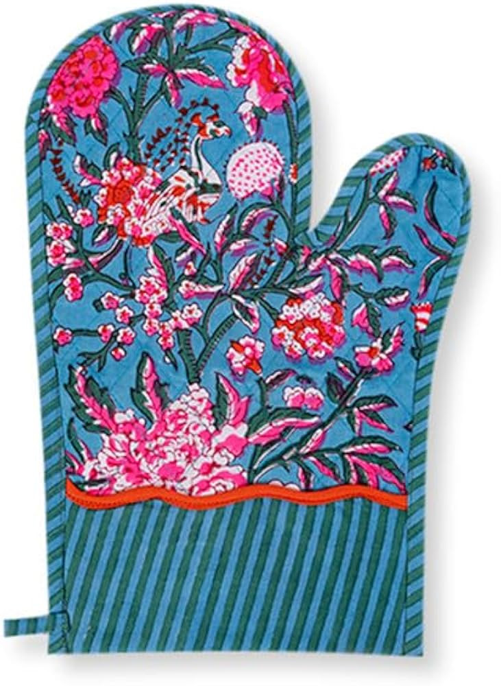 Furbish Daphne Oven Mitt - 100% Quilted Cotton Kitchen Mitten, Heat Resistant Oven Mitt with Loop... | Amazon (US)