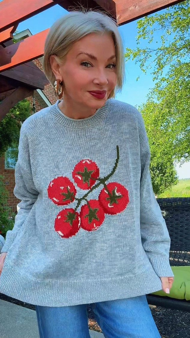 If you’ve ever wanted a sweater that does the talking for you… this is HER. 🍅
Cozy, playful, and just the right amount of “where did you get that?!” energy.

The fit is relaxed without swallowing you whole, and the quality? So good. Soft, not itchy, and easy to throw on with denim and go live your life.

Grab it before it’s gone… because the cute ones never stay long. 💋

#LTKootd #LTKSaleAlert #LTKMothersDay