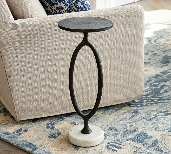 Bodhi 10" Round Metal Accent Table | Pottery Barn (US)