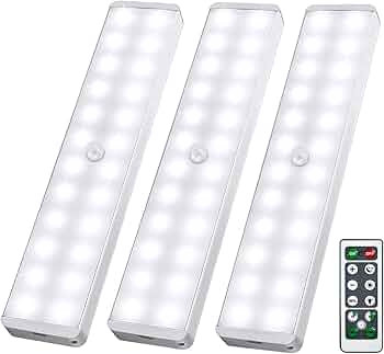 LED Closet Light, 24-LED Dimmer Rechargeable Motion Sensor Under Cabinet Lighting Wireless Stick-... | Amazon (US)