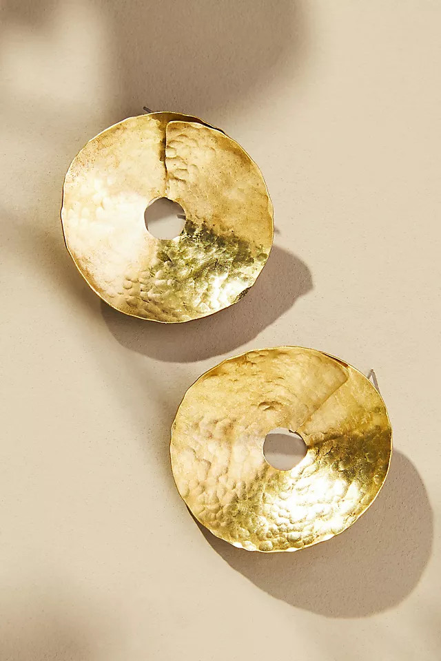 Hammered Disc Earrings | Anthropologie (US)