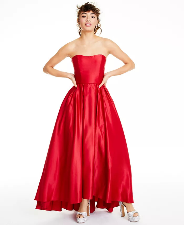 Strapless High-Low Ballgown | Macy's