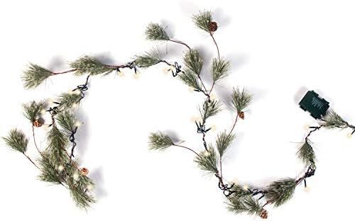 Joiedomi 6 Ft. Smokey Pine Christmas Garland Pre-Lit with 50 Clear Lights Home & Office Holiday D... | Amazon (US)