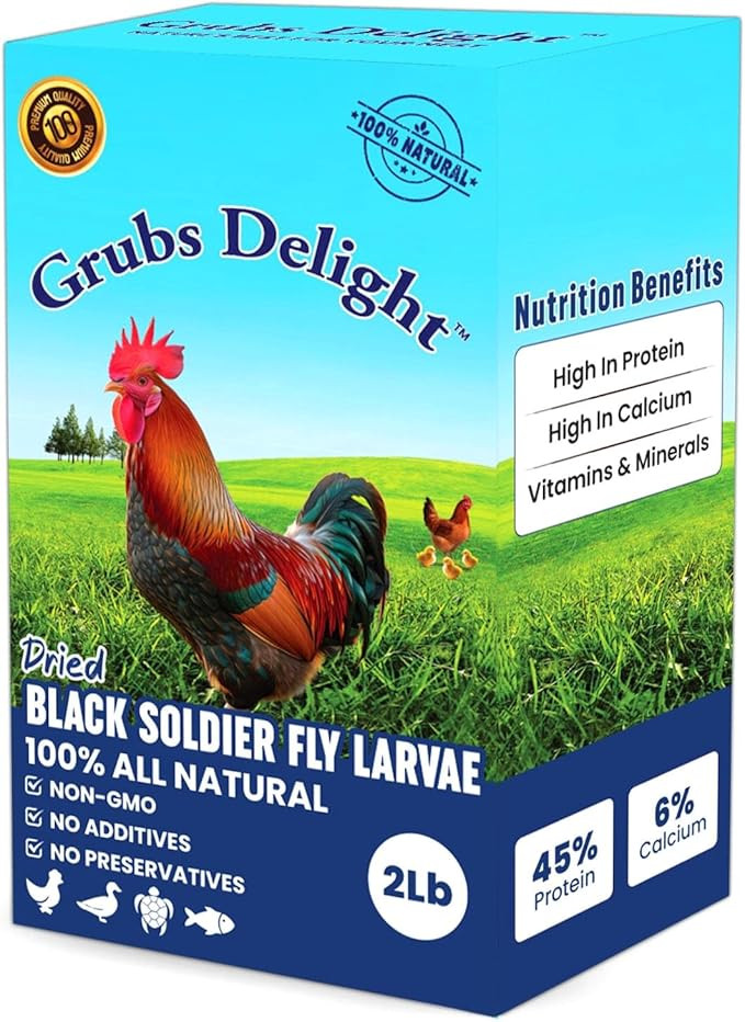 2LB Dried Black Soldier Fly Larvae for Chickens – 85x More Calcium Than Mealworms, for Chickens... | Amazon (US)