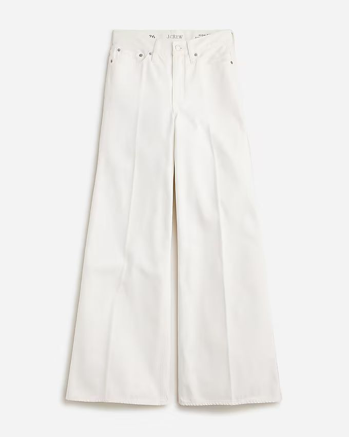 High-rise superwide-leg jean in white | J. Crew US