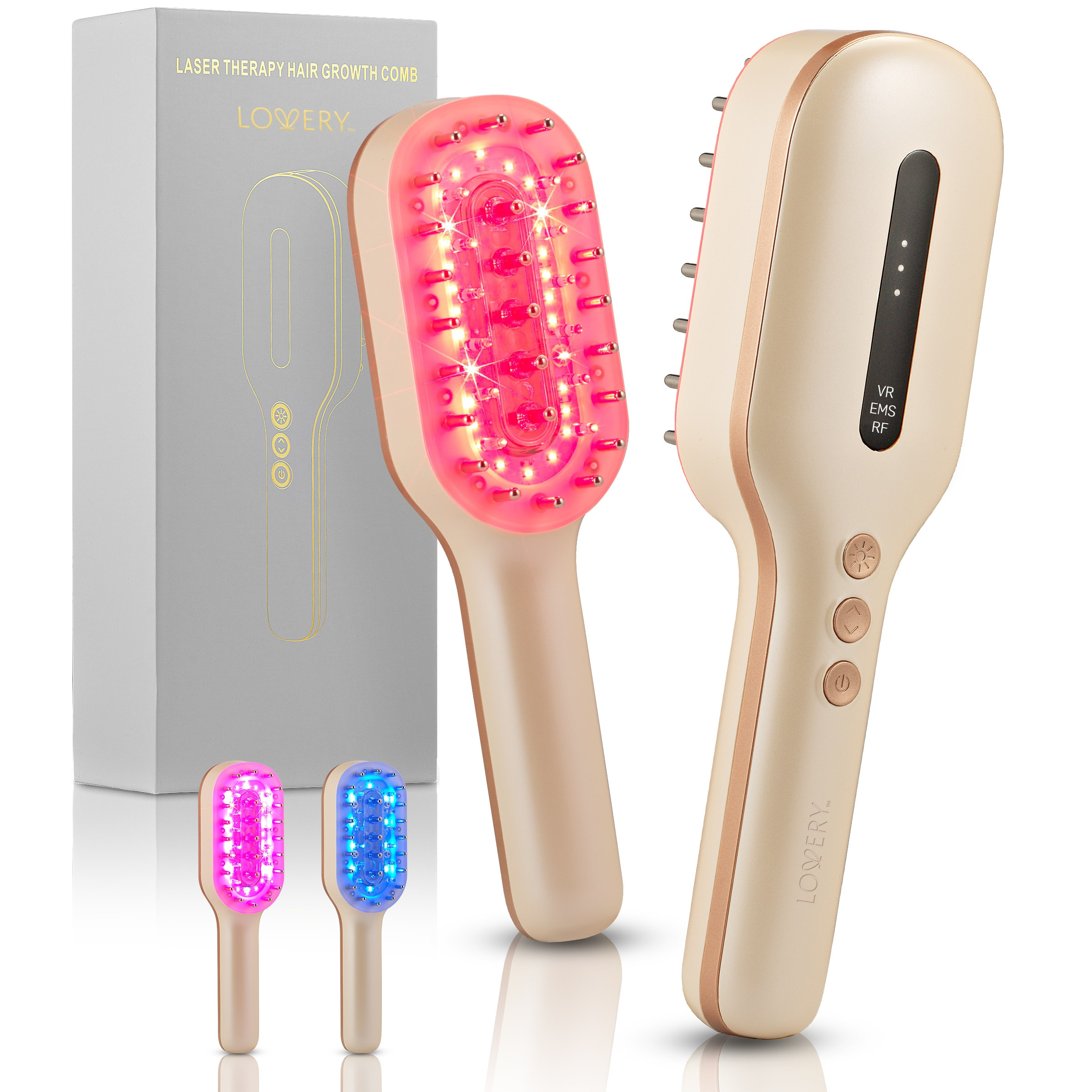 Lovery - Laser Therapy Hair Growth Comb - EMS, Vibrating Scalp Massager Promotes Fuller, Thicker Hair for Men & Women - Pink | Best Buy U.S.