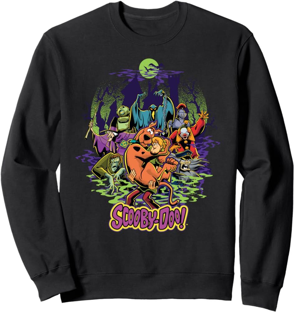 Scooby-Doo and Shaggy Chased by Monsters Sweatshirt | Amazon (US)