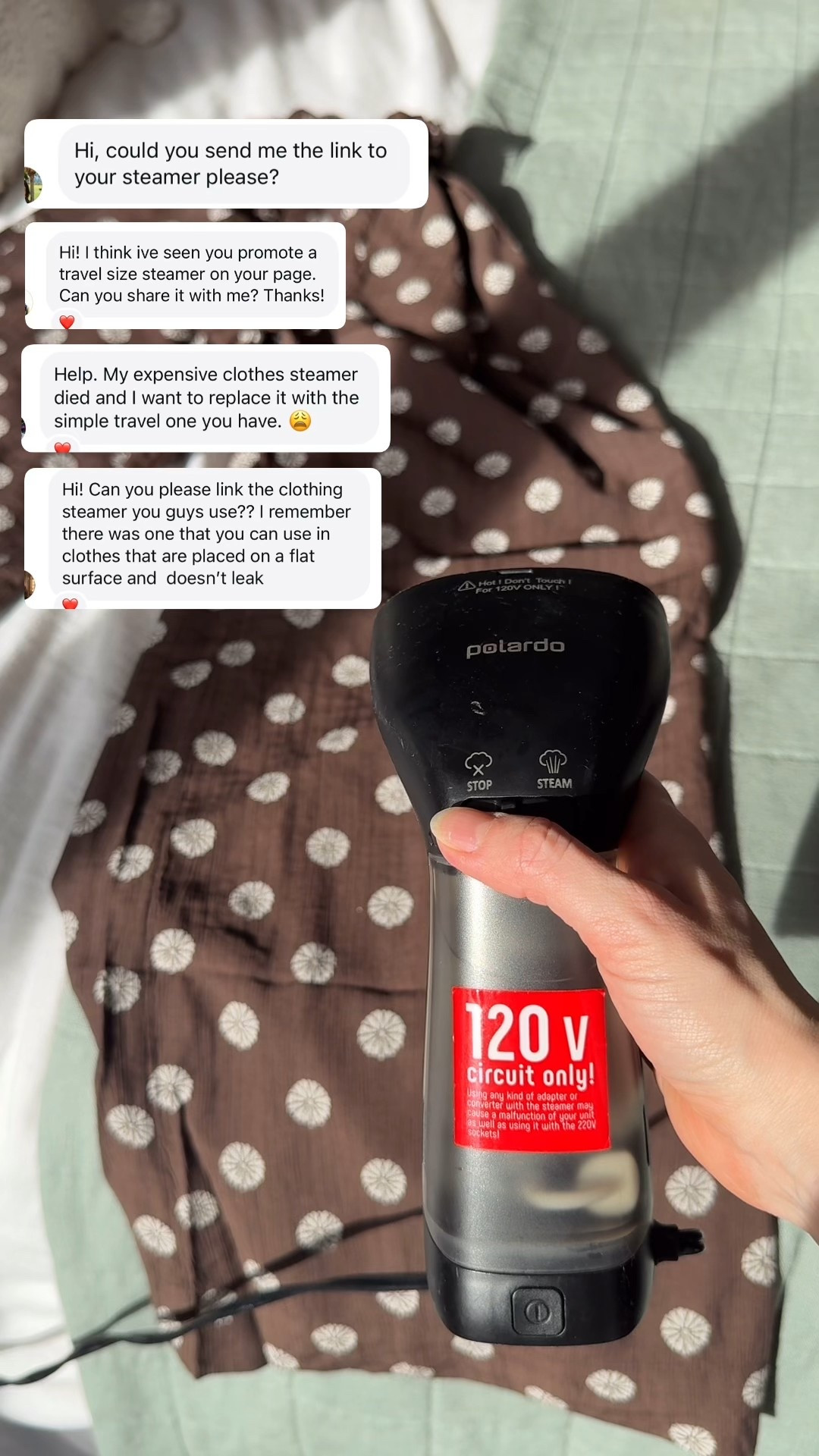 50% off your most requested travel steamer today only! Lightweight and can be used on flat surfaces. No wait time to heat up. I use this everyday! Linking Europe version too 


#LTKvlog #LTKTravel #LTKdayinmylife