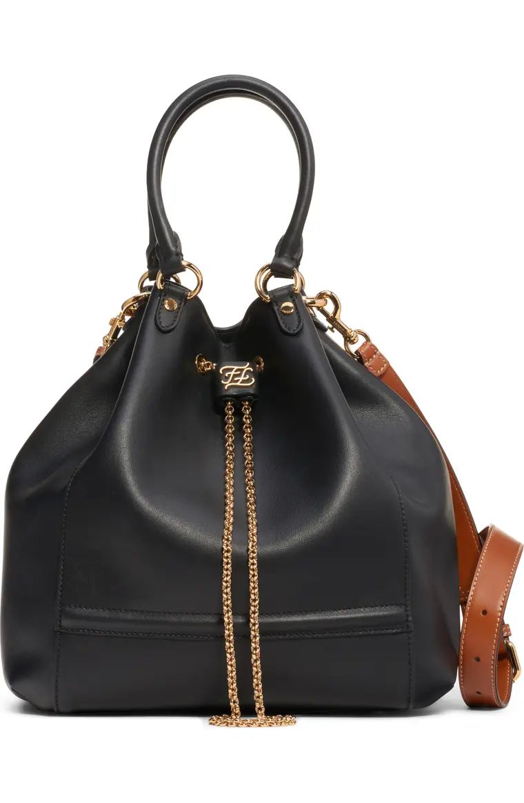 Grace Chain Drawstring Leather Bucket Bag | Nordstrom