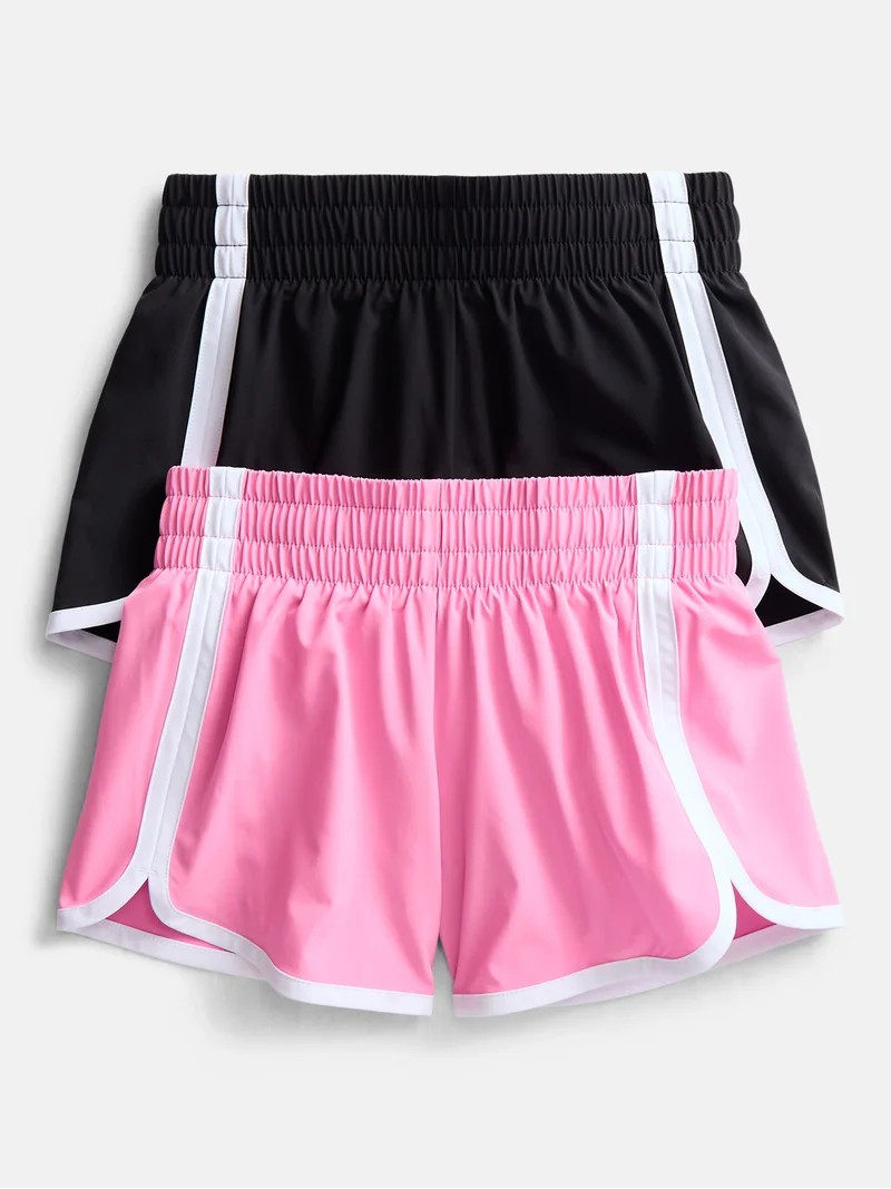 Athletic Works Girls Active Dolphin Shorts, 2-Pack, Sizes 4-18 | Walmart (US)