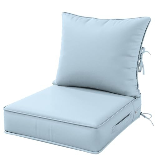 Snubbull Outdoor Patio Chair Cushions Set 22 L X 24 W X 5 H Waterproof & Fade Resistant Deep Seat and Back Cushions with Removable Covers Outdoor Seat Cushion Set for Chairs and Sofas | Amazon (US)