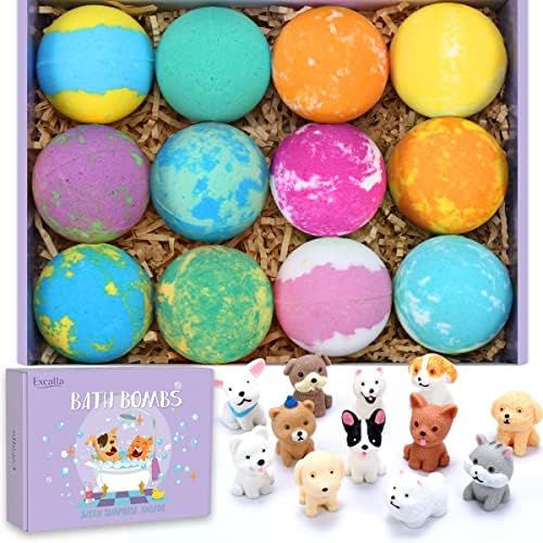 12 Bath Bombs for Kids with Toys Inside, Fizzies Organic Essential Oil Bath Bombs, Gentle and Kids S | Amazon (US)