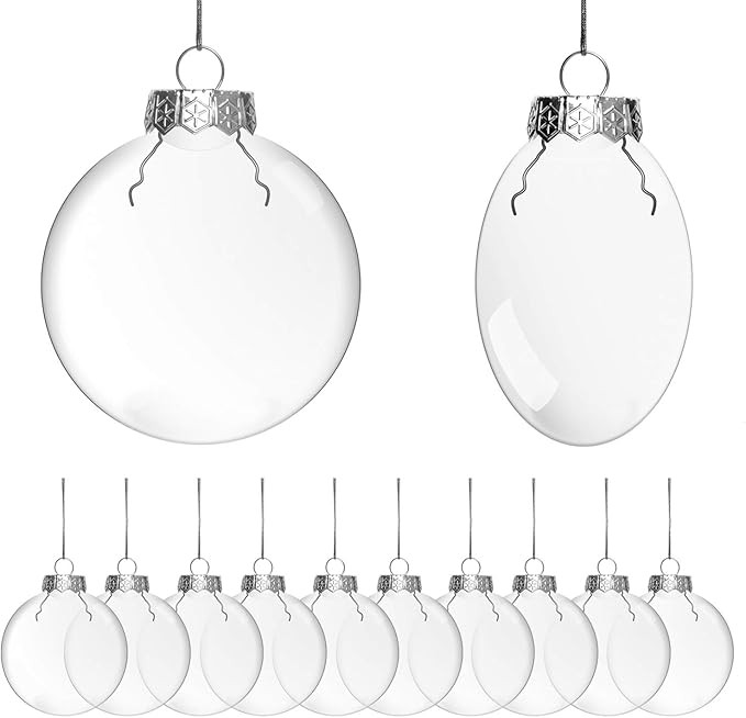Rocinha 3" Clear Plastic Ornaments Disc Ornaments with Silver Hanging Cords - Great for Crafting ... | Amazon (US)