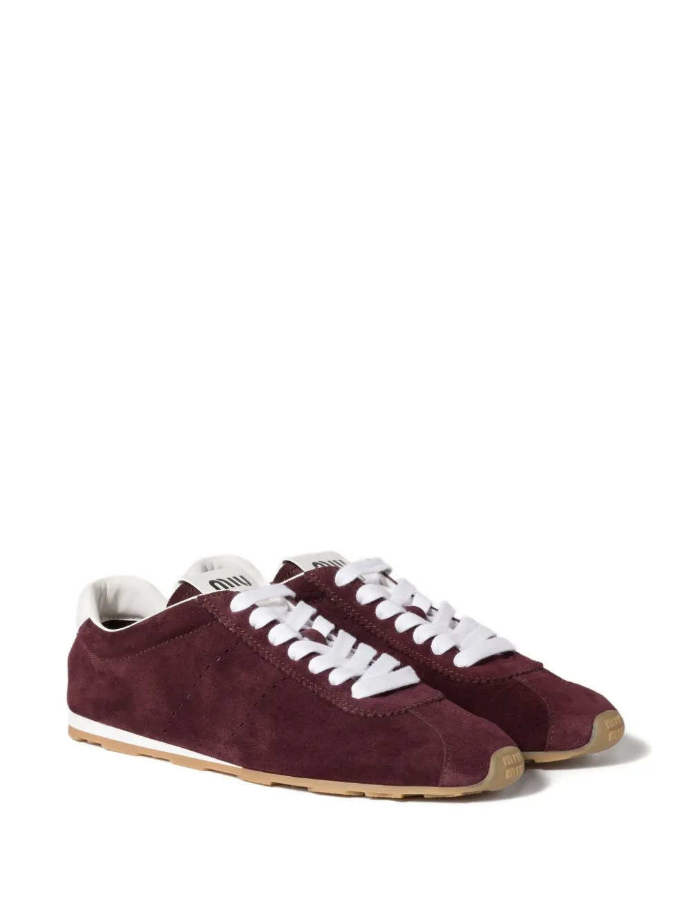 Miu Miu Plume Suede Sneakers | Red | FARFETCH UK | Farfetch Global